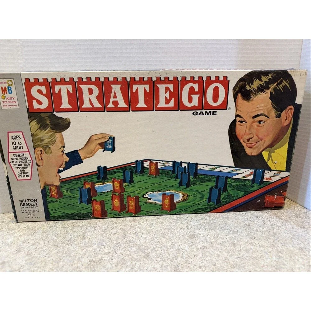 Vintage 1961 Stratego Board Game Milton Bradley 4916 Complete Red Blue Pieces